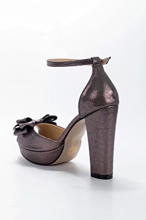 Kadın Moda Şık Gold Sultan Fiyonk Topuklu Zarif Tasarım Düğün Nişan Gece Abiye Ayakkabı