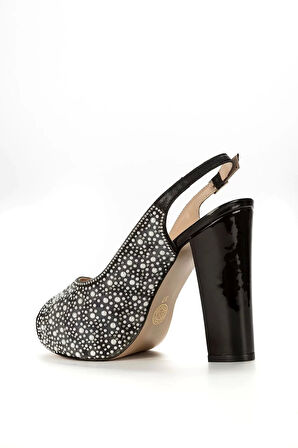 Kadın Moda Şık Gold Ayna Full Inci Taş Düğün Nişan Gece Abiye Ayakkabı