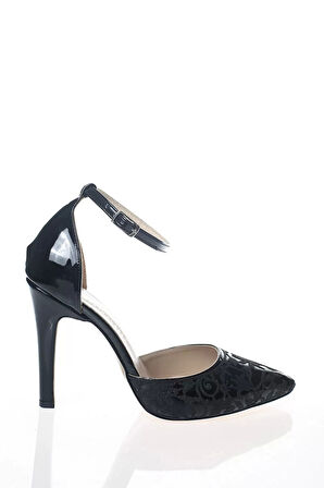 Kadın Moda Ayna Desenli Lazer Kesim Stiletto Klasik Ayakkabı Topuklu Nişan Gece Abiye Ayakkabı