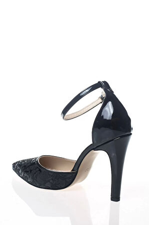 Kadın Moda Ayna Desenli Lazer Kesim Stiletto Klasik Ayakkabı Topuklu Nişan Gece Abiye Ayakkabı