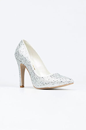 Kadın Moda Şık Rose Sultan Taşlı Klasik Sivri Ince Düğün Nişan Gece Abiye Ayakkabı