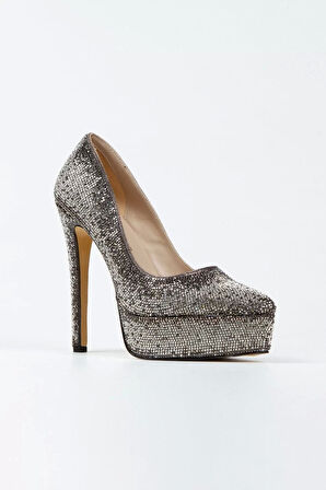 Kadın Moda Şık Sultan Çift Renktaşlı Klasik Sivri Ince Topuklu Düğün Nişan Gece Abiye Ayakkabı