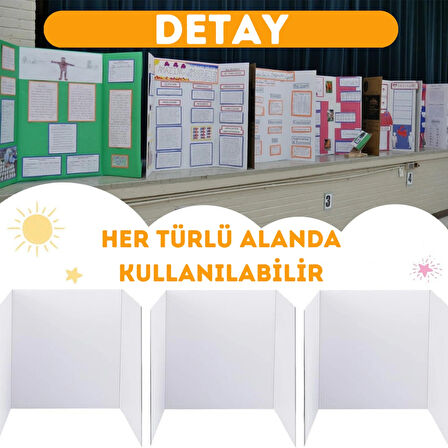Beylini 3'lü Poster Kartonu Seti A4 Hediyeli Kesilebilir Dayanıklı Ev Iş Ofis Okul Sunum Kartonu 40x60
