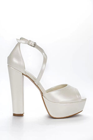 Kadın Moda Şık Sedef Platformlu Topuklu Ayakkabı Topuklu Düğün Nişan Gece Abiye Ayakkabı