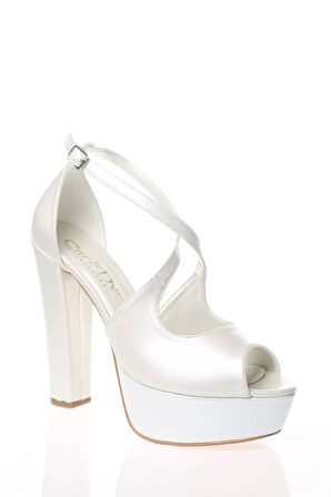 Kadın Moda Şık Sedef Cilt Topuklu Zarif Tasarım Yüksek Topuk Düğün Nişan Gece Abiye Ayakkabı