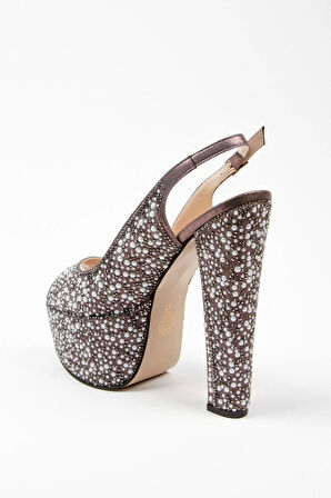 Kadın Moda Şık Gold Sultan Full Inci Düğün Nişan Gece Abiye Ayakkabı