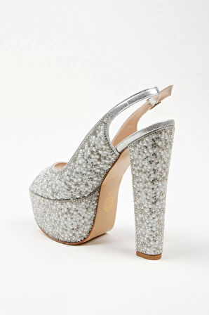 Kadın Moda Şık Gold Sultan Full Inci Düğün Nişan Gece Abiye Ayakkabı