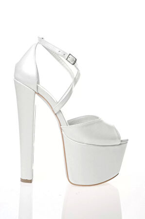 Kadın Moda Şık Sedef Cilt Yüksek Topuk Topuklu Zarif Tasarım Düğün Nişan Gece Abiye Ayakkabı