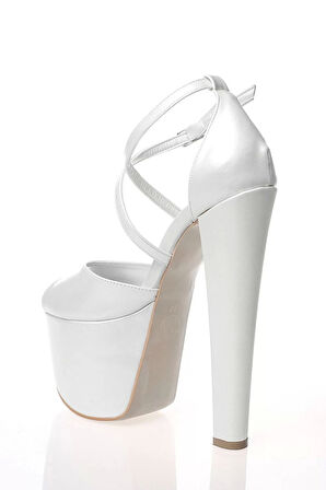 Kadın Moda Şık Sedef Cilt Yüksek Topuk Topuklu Zarif Tasarım Düğün Nişan Gece Abiye Ayakkabı