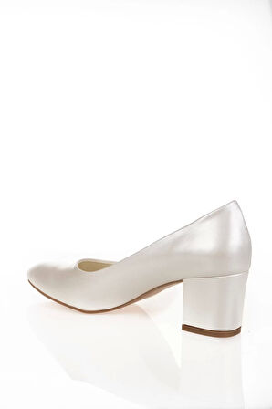 Kadın Moda Şık Sedef Cilt Alçak Topuklu Klasik Ayakkabı Topuklu Düğün Nişan Gece Abiye Ayakkabı