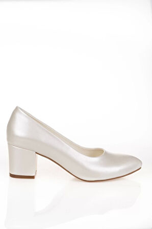 Kadın Moda Şık Sedef Cilt Alçak Topuklu Klasik Ayakkabı Topuklu Düğün Nişan Gece Abiye Ayakkabı