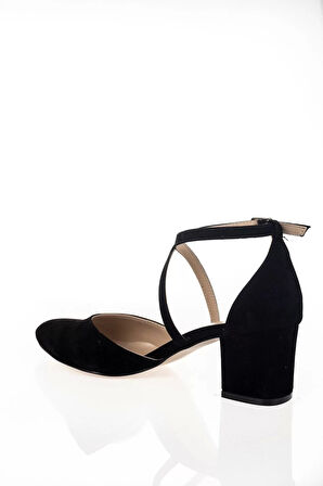 Kadın Moda Şık Siyah Topuklu Ayakkabı Topuklu Zarif Tasarım Düğün Nişan Gece Abiye Ayakkabı