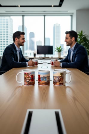 Seramik Kupa İstanbul Boğazı Çay Kahve Temalı Baskılı 300 ml Hediyelik Ofis Özel Tasarım Çay Bardağı