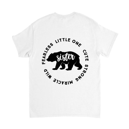 Çocuk Tişört Kız Kardeş Temalı Baskılı Fearless Little One Cute Strong Wild Miracle Tasarım Günlük