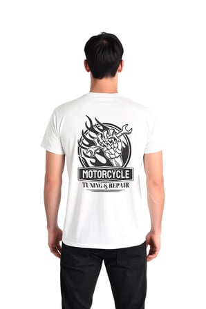 Motorsiklet Tuning Tamiri Baskılı Erkek Tişört