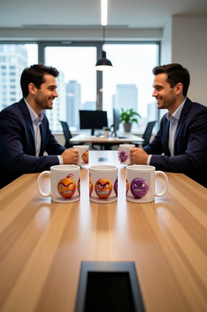 Seramik Kupa Kızgın Karakter Tasarımı Baskılı 300 ml Hediyelik Kahve Çay Kupası Özel Tasarım