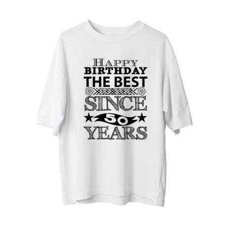 Kadın Oversize Tişört Yaş Doğum Günü Baskılı Grafik Baskı Kısa Kol Yuvarlak Yaka Rahat Kesim Günlük