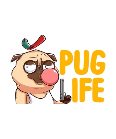 Erkek Pug Baskılı Retro Tipografi Kısa Kollu Tişört %100 Pamuk Rahat Kesim Komik Desen Günlük Modern