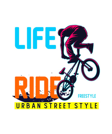 Kadın Oversize Tişört BMX Freestyle Urban Street Style Baskılı Rahat Kesim Günlük Giyim Modern Şık