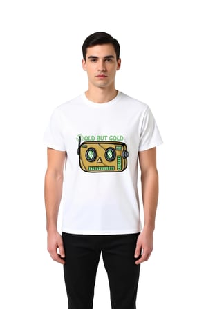 Erkek Nostalji Grafik Baskılı Retro Elektronik Tasarım Tişört Rahat Kesim Günlük Giyim Modern Şık