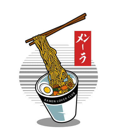 Ramen Severlerin Kulübü Baskılı Erkek Tişört
