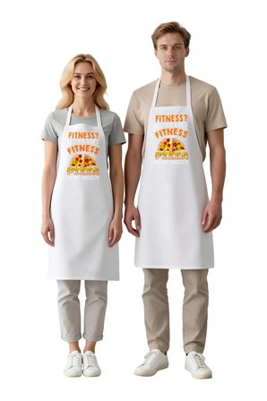 Unisex Mutfak Aşçı Önlüğü Pizza Baskılı Komik Tasarım Mizah Desen Rahat Kesim Günlük Modern Şık