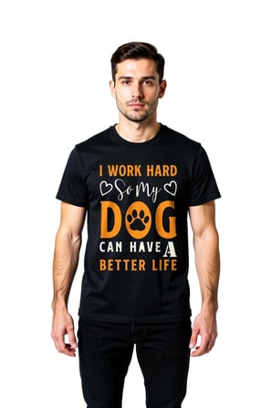 Köpeğim İçin Çalışıyorum Baskılı Erkek Tişört
