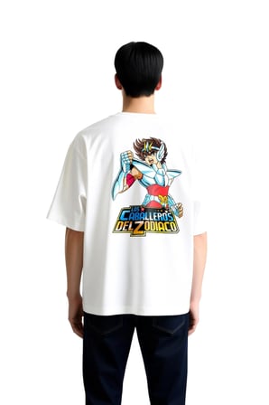 Zodiyak Kavalyeleri Anime Tasarımı Baskılı Erkek Oversize Tişört