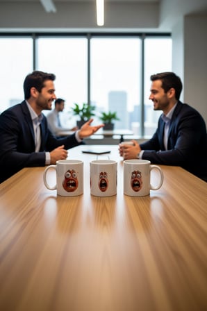 Seramik Kupa Komik Surat Tasarımı Baskılı 300 ml Eğlenceli Hediyelik Kahve Çay Bardağı Özel Tasarım