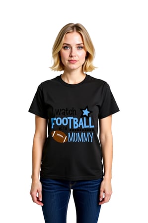 Kadın Futbol Sevgisi Annesiyle Paylaşan Baskılı Yuvarlak Yaka Kısa Kollu Rahat Kesim Tişört Günlük