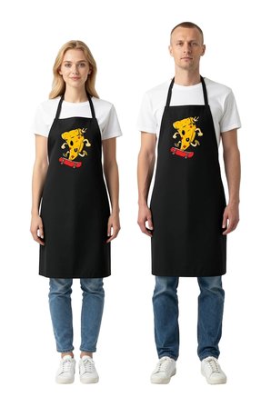 Unisex Mutfak Aşçı Önlüğü Kaykay Pizza Baskılı Çocuk Dostu Eğlenceli Tasarım Canlı Renkli Günlük