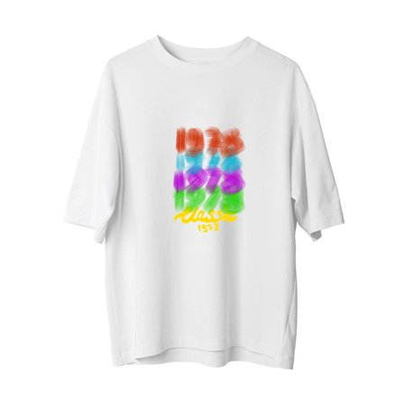 Erkek Oversize Tişört Retro Nostalji Baskılı Renkli Dijital Baskı Rahat Kesim Günlük Modern Şık
