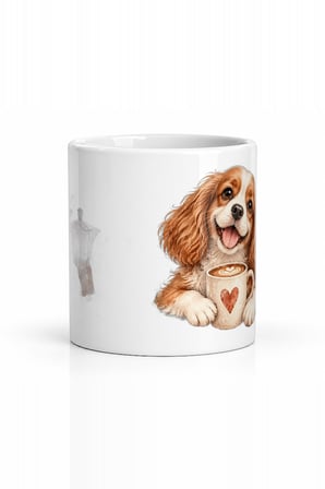 Seramik Kupa Köpek Baskılı 300 ml Sevimli Hayvan Temalı Hediyelik Kahve Çay Kupası Özel Tasarım
