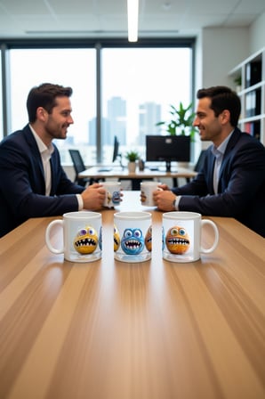 Seramik Kupa Vahşi Monster Şovı Baskılı 300 ml Hediyelik Eğlenceli Kahve Çay Kupası Özel Tasarım