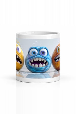 Seramik Kupa Vahşi Monster Şovı Baskılı 300 ml Hediyelik Eğlenceli Kahve Çay Kupası Özel Tasarım