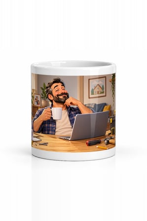 Seramik Kupa Ev Ofis Google Temalı Baskılı 300 ml Hediyelik Kahve Çay Kupası Özel Tasarım