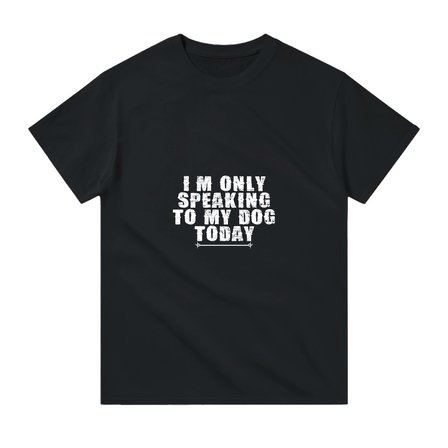 Sadece Köpek ile Konuşma Teması Baskılı Erkek Tişört