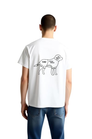 Erkek Günlük Tişört Köpek Baskılı Komik Desen Konforlu Rahat Kesim Kısa Kollu Yuvarlak Yaka Modern