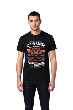 Erkek Retro Yarış Baskılı Tişört %100 Pamuk Crew Neck Kısa Kol Grand Prix Tasarım Günlük Rahat Şık