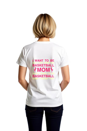 Kadın Basketbol Annesi Mizahi Baskılı Kısa Kollu Tişört Rahat Kesim Günlük Giyim Modern Şık Konforlu