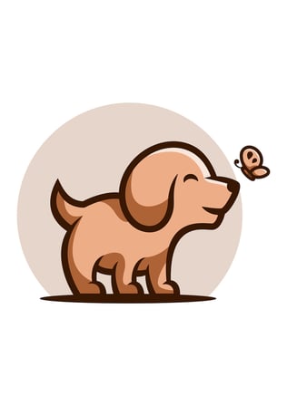 Çocuk Tişört Sevimli Köpek Kelebek Baskılı Rahat Kesim Kısa Kol Yuvarlak Yaka Günlük Giyim Modern