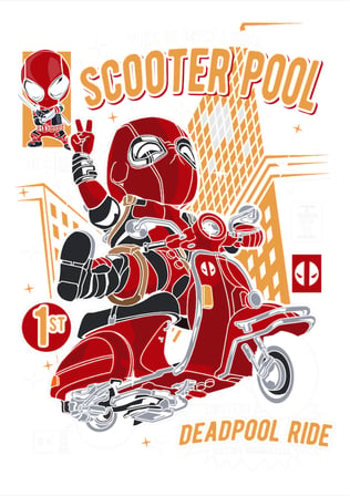 Kadın Oversize Grafik Baskılı Tişört Scooter Temalı Retro Slogan Tasarımı Rahat Kesim Günlük Modern