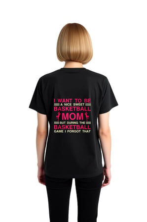 Kadın Basketbol Annesi Mizahi Baskılı Kısa Kollu Tişört Rahat Kesim Günlük Giyim Modern Şık Konforlu