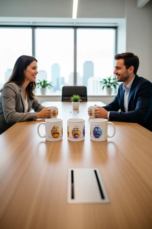 Seramik Kupa Komik Top Karakterler Baskılı 300 ml Hediyelik Kahve Çay Kupası Özel Tasarım Ofis
