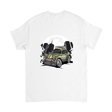 Vintage Beetle Araba Diş Dumanı Baskılı Erkek Tişört