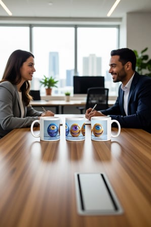 Seramik Kupa Fantastik Canavarlar Temalı Baskılı 300 ml Hediyelik Kahve Çay Kupası Özel Tasarım