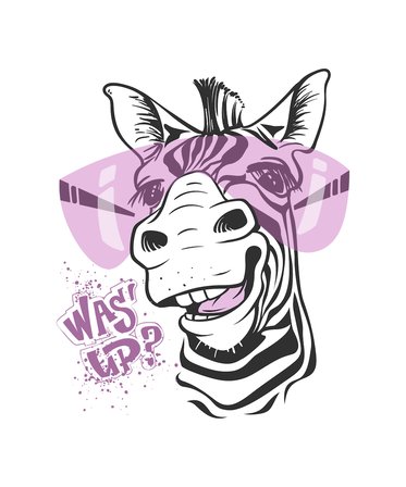 Erkek Oversize Grafik Baskılı Tişört Cartoon Zebra Tasarımı Dijital Baskı Rahat Kesim Günlük Modern