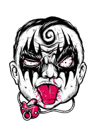 Gotik Korku Bebek Tasarımı Baskılı Erkek Tişört