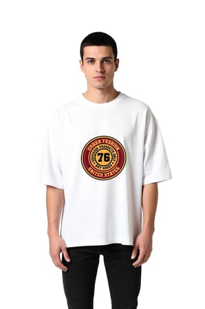 Erkek Oversize Grafik Baskılı Tişört %100 Pamuk Crew Neck Kısa Kol Rahat Kesim Modern Şehir Tarzı