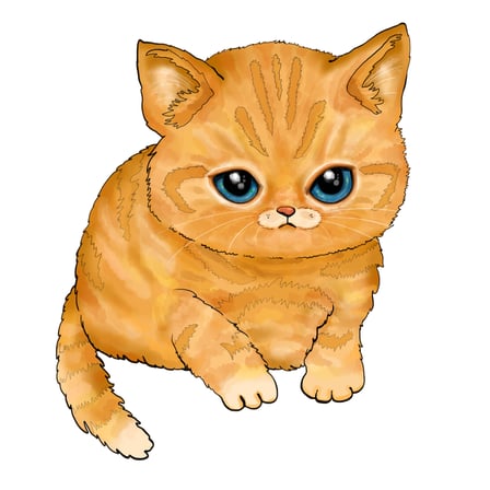 Erkek Çocuk Kısa Kollu Bisiklet Yaka Baskılı Tişört Sevimli Kedi Yavrusu Grafik Desenli Günlük Rahat